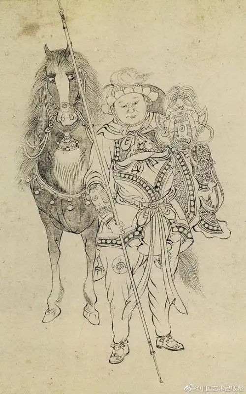 白描#【 北宋 李公麟(传)《免胄图》 】卷,纸本,墨笔,32.3×223.