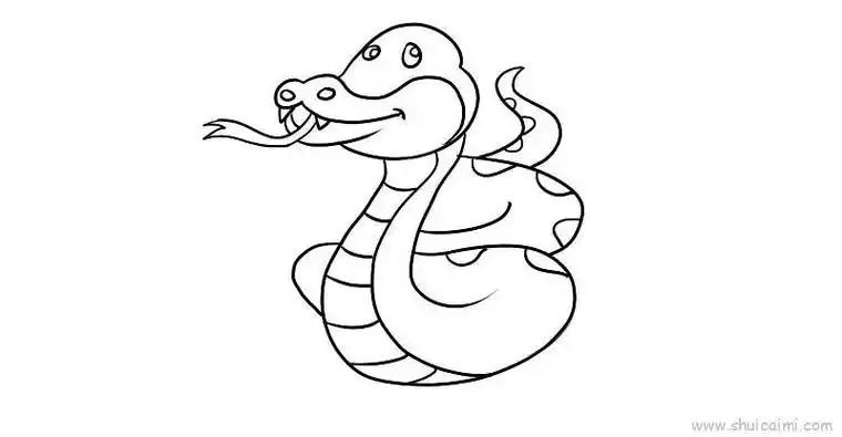 巨蟒儿童画怎么画 巨蟒简笔画好看蟒蛇简笔画图片蛇简笔画凶猛的蟒蛇