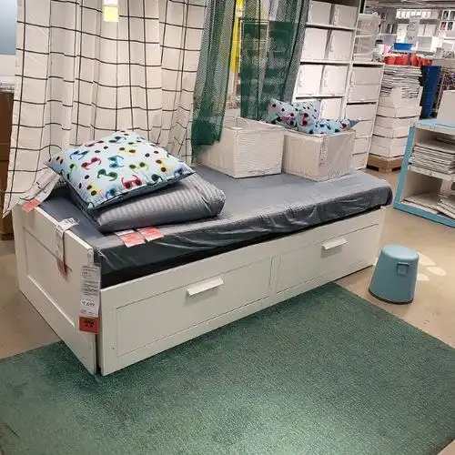 宜家国内代购百灵坐卧两用框架带双屉白色带沙发床