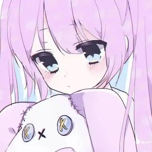动漫女头一组超好看的粉紫色系动漫女生头像
