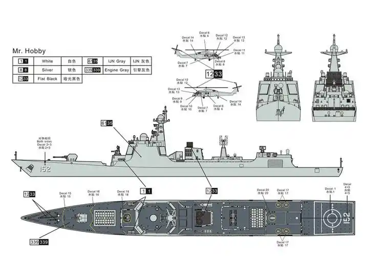 055驱逐舰模型3g模型 中国052dl/054  //056/071/071a导弹护卫舰 055