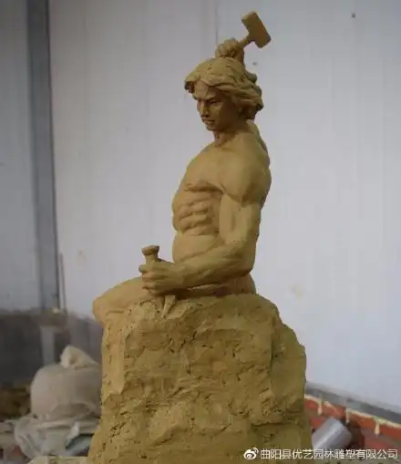 自我雕刻雕塑模型