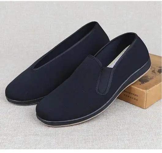 足力健老人鞋老北京布鞋男爸爸鞋秋圆口软底老头鞋平底防滑一脚蹬