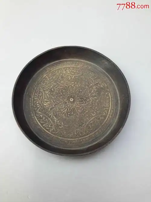 明清刻花小铜盘