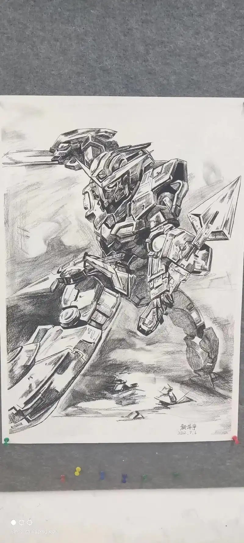 高达 #美术生#速写#能天使 #手绘 - 抖音