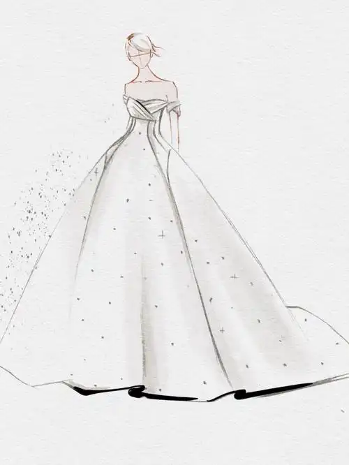婚纱原创手绘稿让婚纱更有温度78