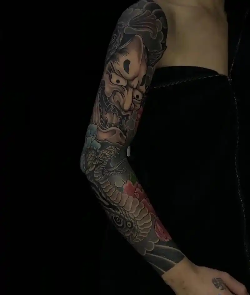 翻到一个两年前作品##日式老传统 #花臂 #传统纹身 - 抖音