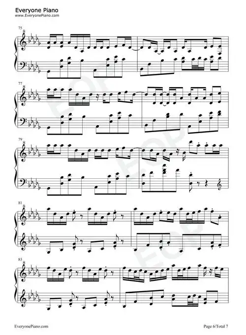 星茶会-轻快的钢琴rb曲五线谱预览6