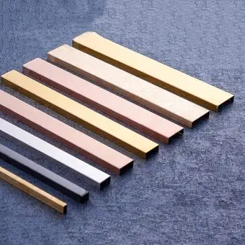 婕茵桐不锈钢装饰线条包边条黑钛金收边条u型槽扣条封边吊顶背景墙