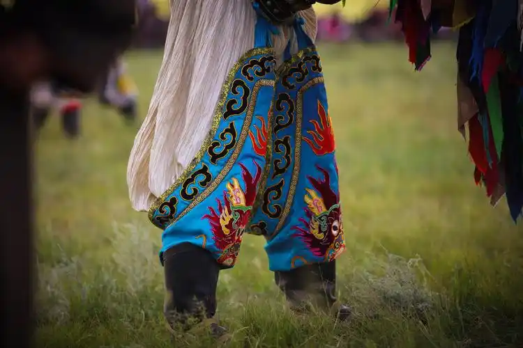 蒙古族传统服饰的局部