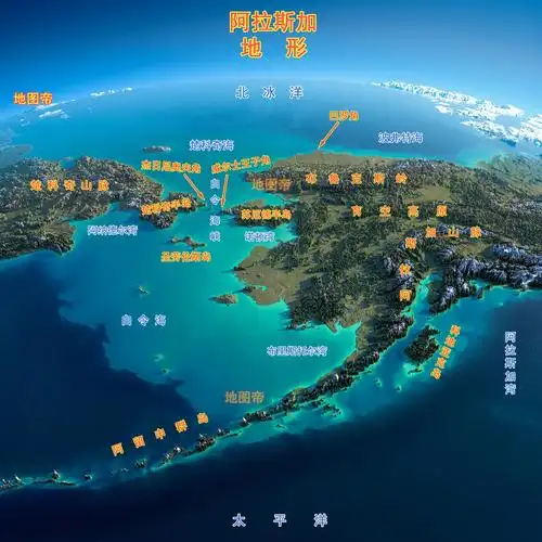 1/4亚洲与北美洲分界线,是白令海峡.