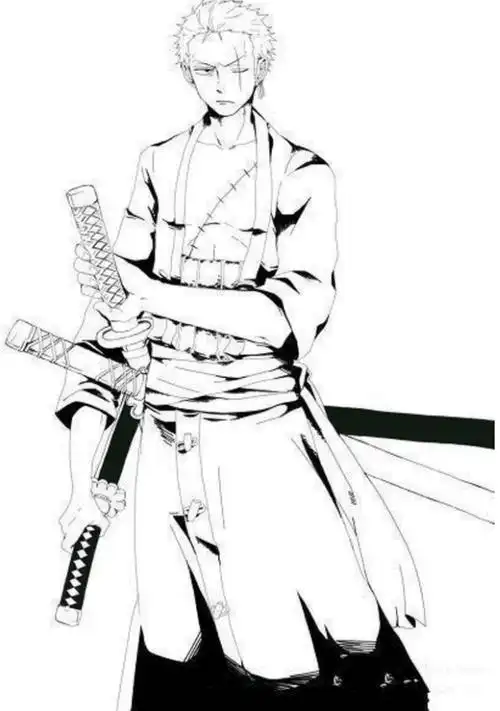 海贼王素描索隆铅笔画