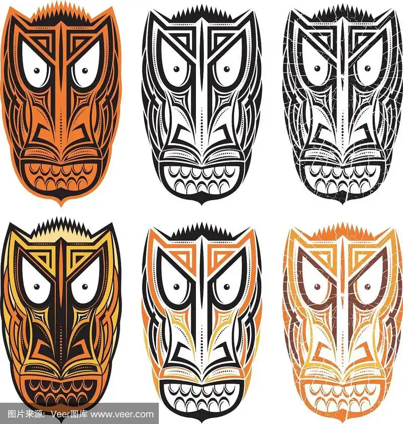 部落印第安图腾恐怖万圣节面具