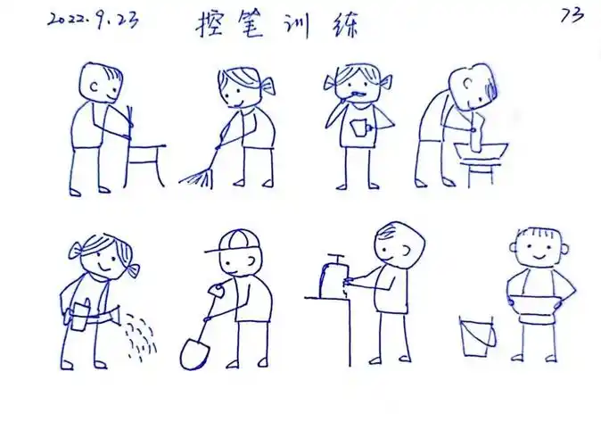 简笔画火柴人练习.