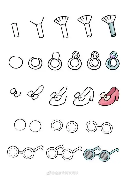 女生简笔画用品