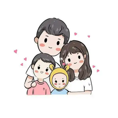 简笔画头像 | 幸福的一家四口_头像_全家福_简笔画_大观篆新农贸市场