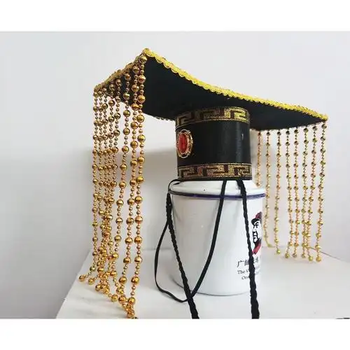 霜魄 古代皇帝冠帽 古代皇帝帽子冕旒平顶头冠儿童拍写真影视道具