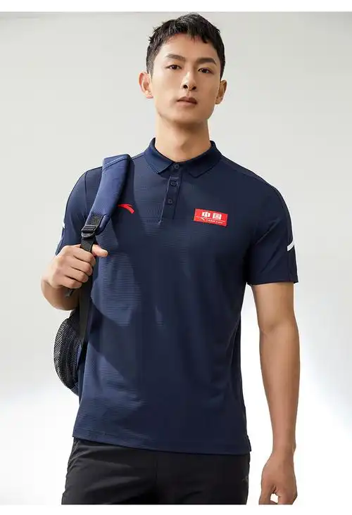 安踏商务男士短袖polo衫2022夏季新款中国透气翻领t恤男152227175官方