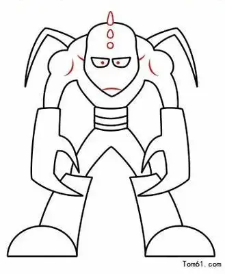 的贝利亚奥特曼卡通简笔画初代奥特曼中的雷德王怪兽儿童卡通简笔画