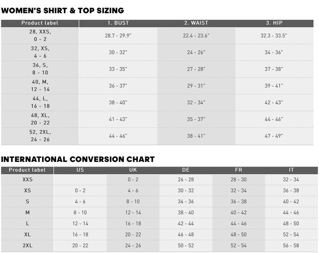 adidas 阿迪达斯女子运动服尺码表