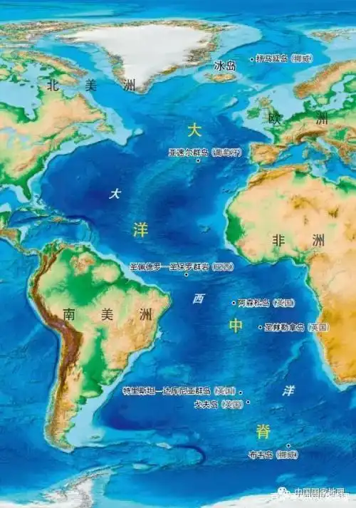 海洋底部连绵不断的巨大山脊 大洋中脊又称为中央海岭,是指贯穿世界四