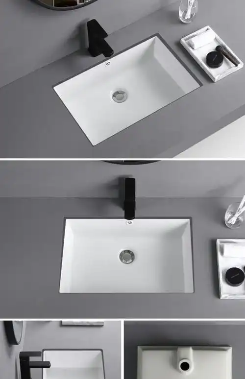 科勒kohler陶瓷台下盆嵌入式平底方形台下洗手盆洗脸盆台盆洗手池家用