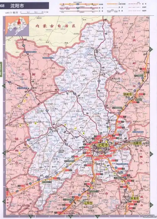 辽宁省沈阳市公路交通地图