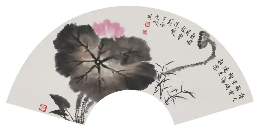 画家刘文顺老师荷花扇面作品欣赏!