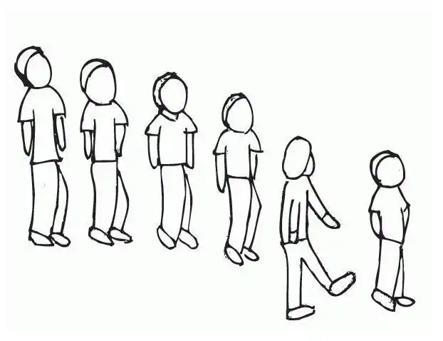 排队走简笔画 第1页