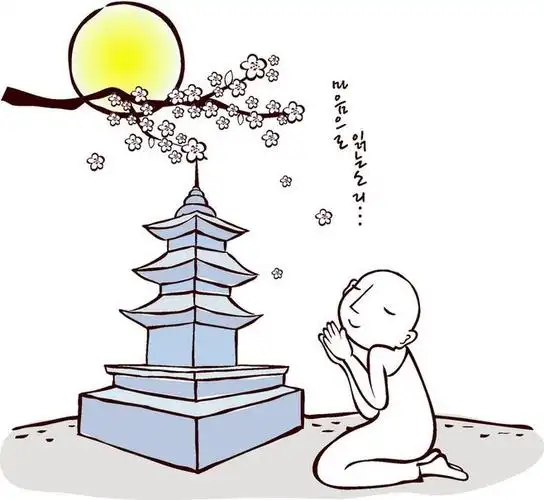 拜佛的和尚图片