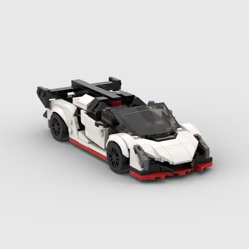 moc积木兼容乐高 58653 8格车 蓝宝坚尼毒药v2赛车 超跑speed系列