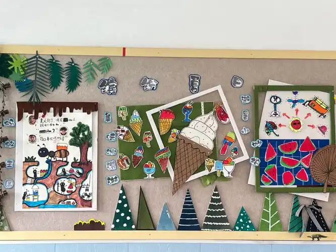 中班下缤纷夏日主题墙夏天环创