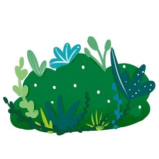 手绘卡通草丛装饰元素