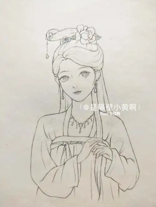 原创  #我的日常  #手绘教程  #少女线稿  #古风头像  #手绘  #古风