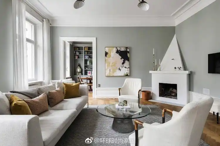 浅浅的灰绿色墙壁真的太治愈