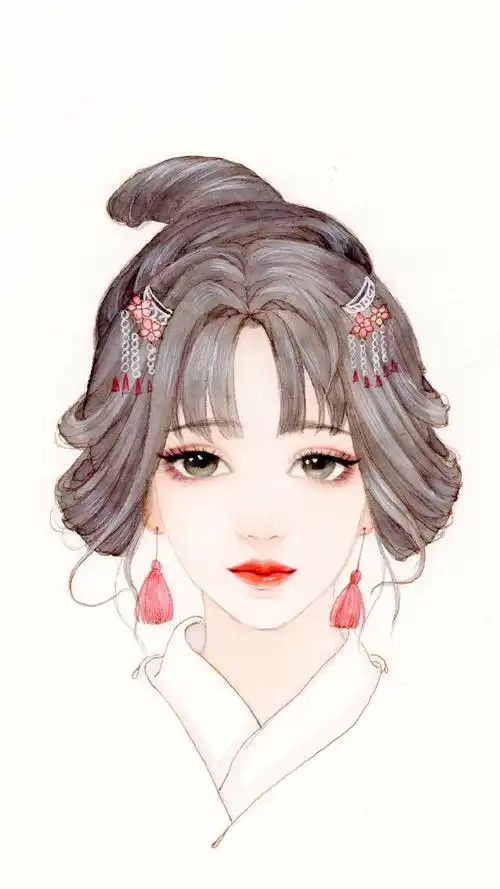 简约唯美古风美女绘画手机壁纸