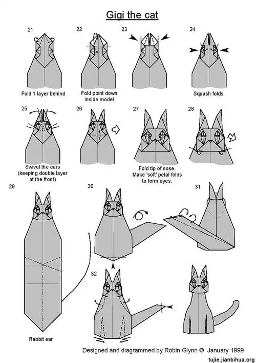 吉吉猫的折纸图解教程