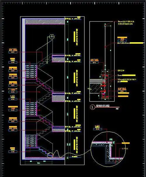 99设计师都需要的楼梯cad节点详图合集