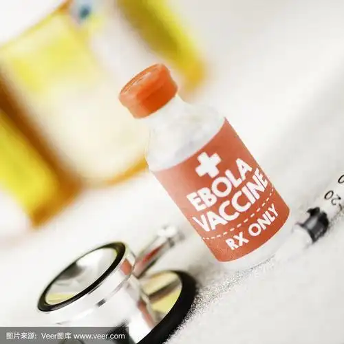 埃博拉疫苗,配有听诊器,注射器和药瓶