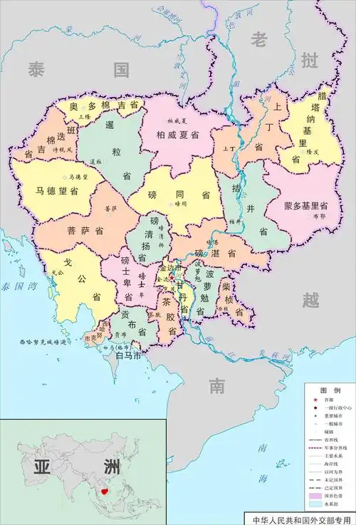 柬埔寨地图,柬埔寨行政区域图-dny123跨境导航