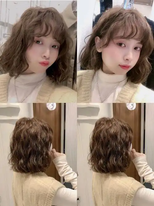 中短发烫卷真的太俏皮减龄了
