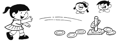 小东.小丽三个小朋友正在做套圈游戏 投中的最多.投中了( )个.