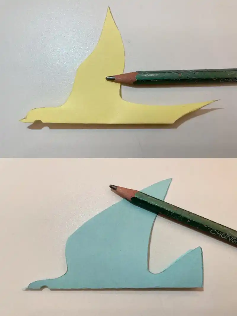 剪纸教程-春天的小鸟92 正方形手工纸对折,最后我把嘴巴单独处理了