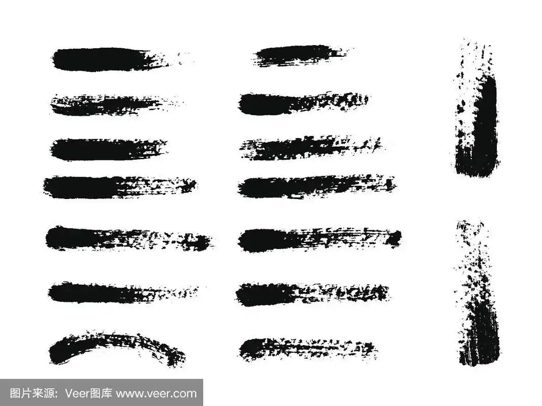 套黑漆,墨笔画,毛笔,线条.肮脏的艺术设计元素