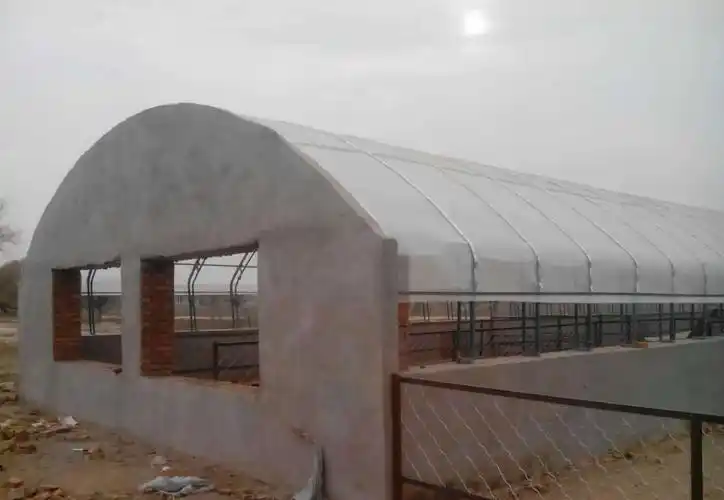 该羊舍实质上为一种更方便实用的棚舍结合式羊舍.