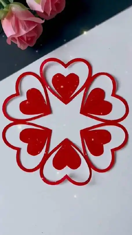 剪一个漂亮的爱心窗花吧,非常简单,一学就会#非遗剪纸 #特别声明:以上