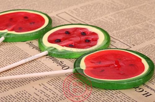 大西瓜棒棒糖礼品波板万圣节糖果 创意手工糖果喜糖直径7cm50克