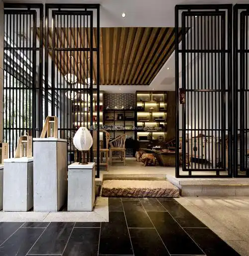 新中式茶楼装饰效果图-城起装修效果图