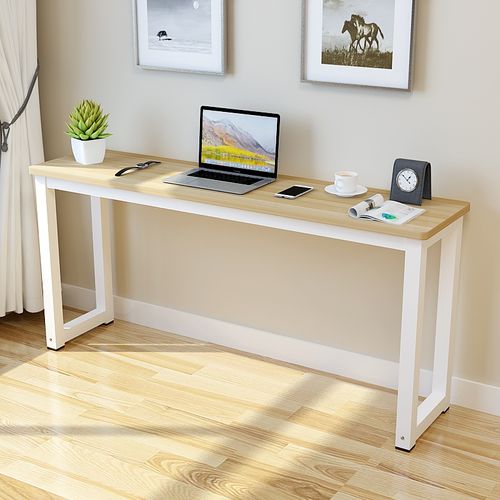 圆角长方形长条桌简易简约电脑桌家用学习书桌台靠墙窄桌卧室桌子
