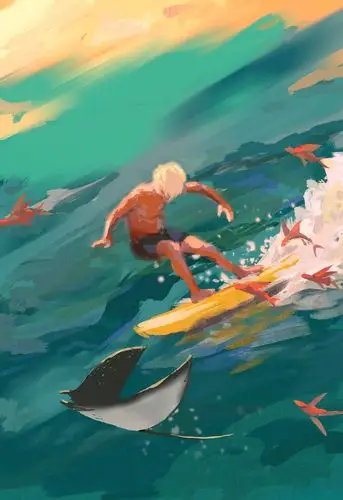 冲浪|插画|插画习作|飞鸟的绘画世界 - 原创作品 - 站酷 (zcool)